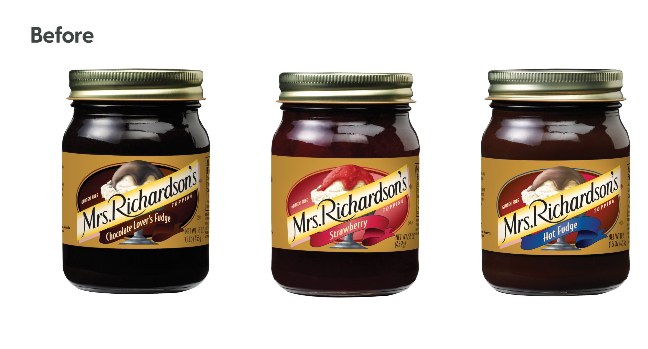 Old design of Mrs. Richardson's topping sauces.