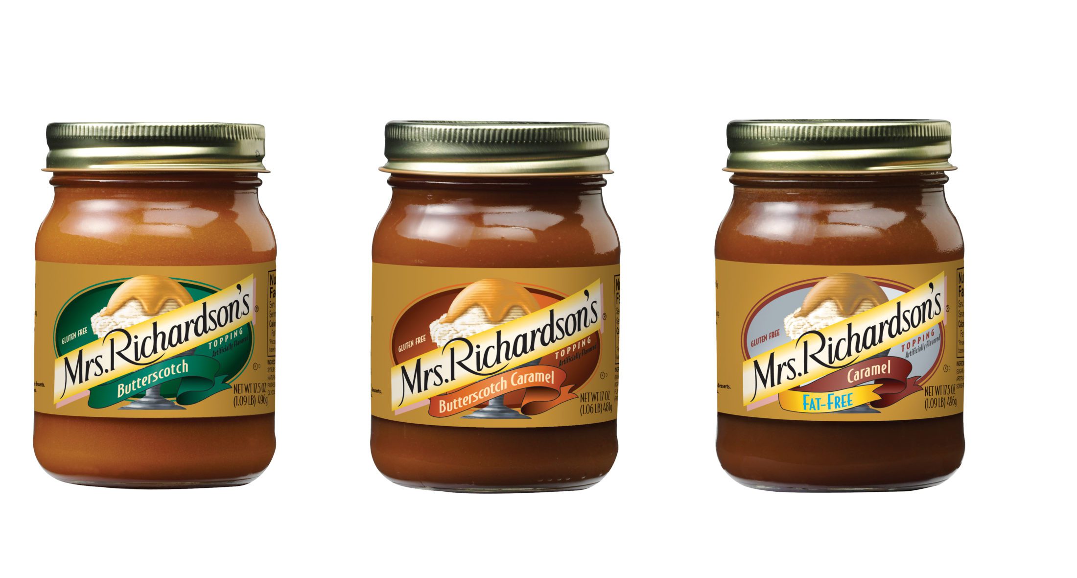 Old design of Mrs. Richardson's topping sauces.