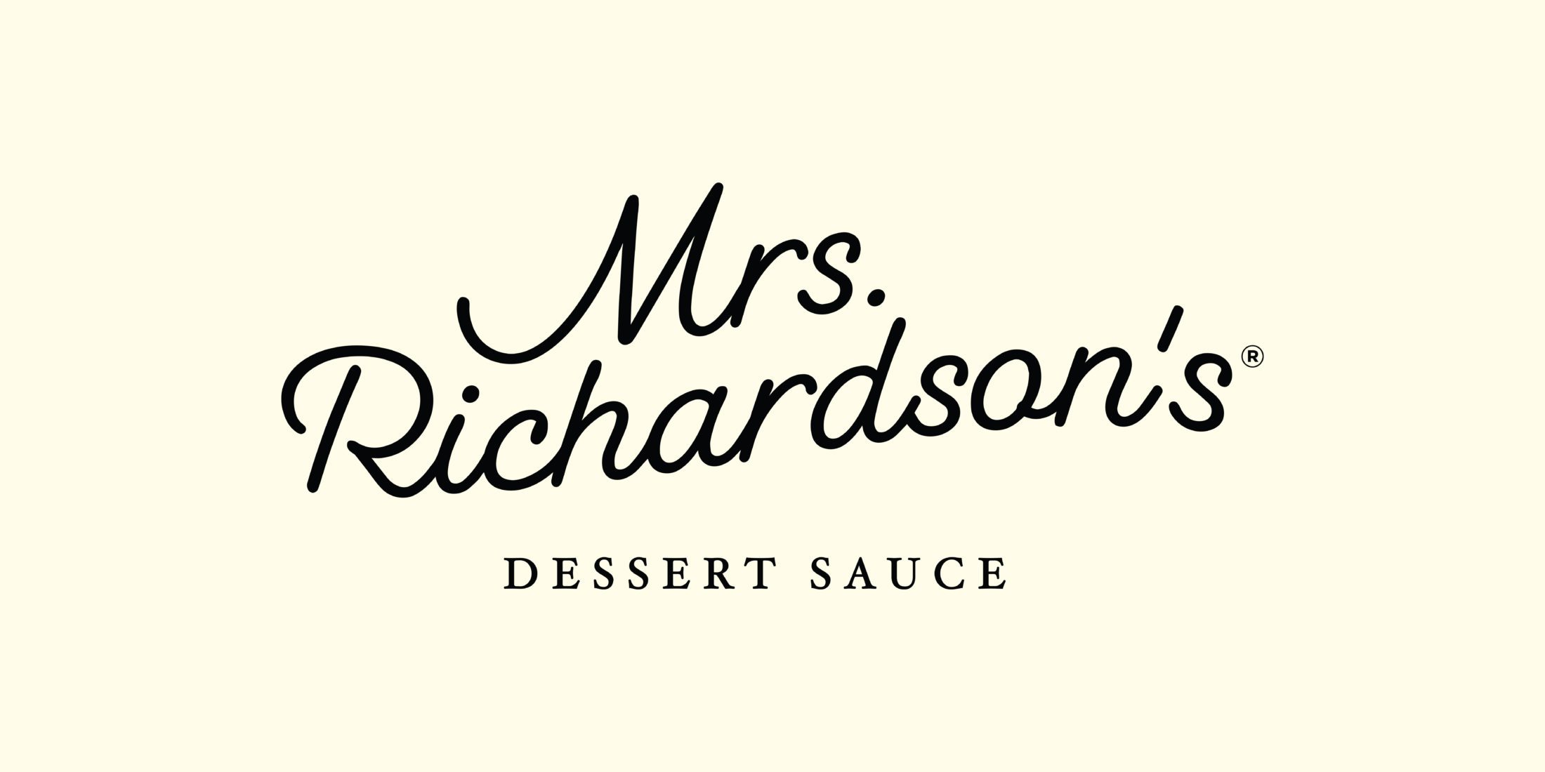 New typographic logo redesign for Mrs. Richardson's dessert sauces.