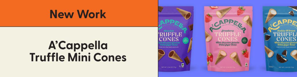 A'cappella Truffle Cones, Handmade Fair Trade Chocolate Treats, Pack of 6, 2.54 oz